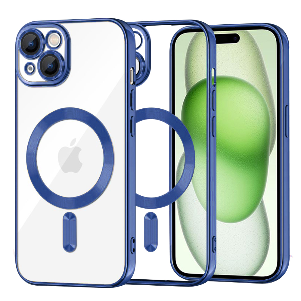 Калъф за iPhone 15 Plus - Techsuit Luxury Crystal MagSafe - Deep Син