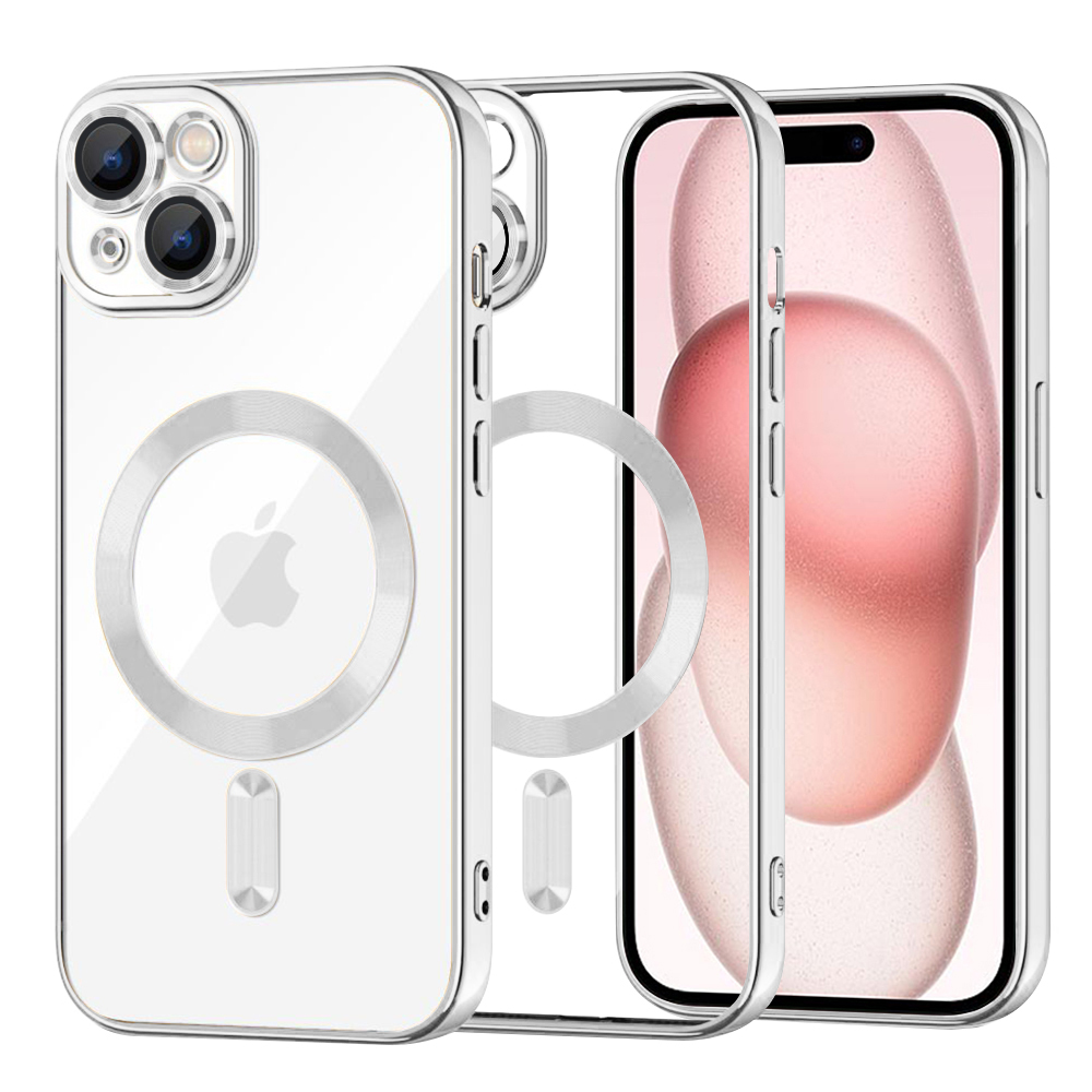 Калъф за iPhone 15 - Techsuit Luxury Crystal MagSafe - Сребрист