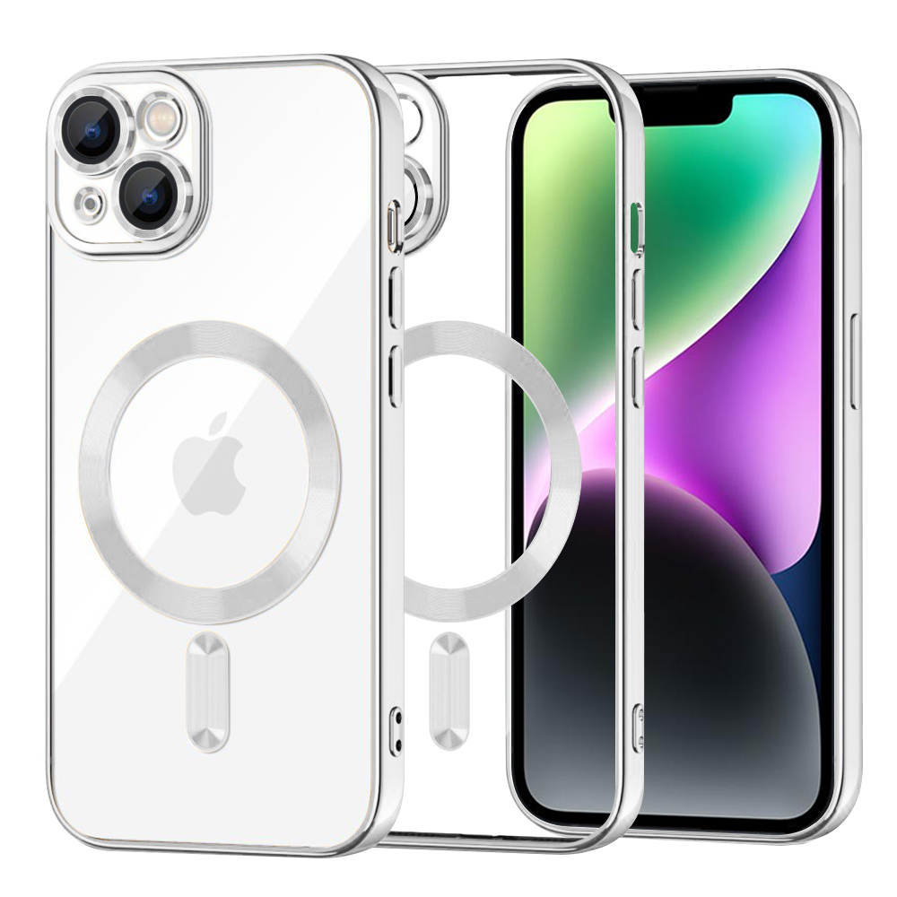 Калъф за iPhone 14 - Techsuit Luxury Crystal MagSafe - Сребрист