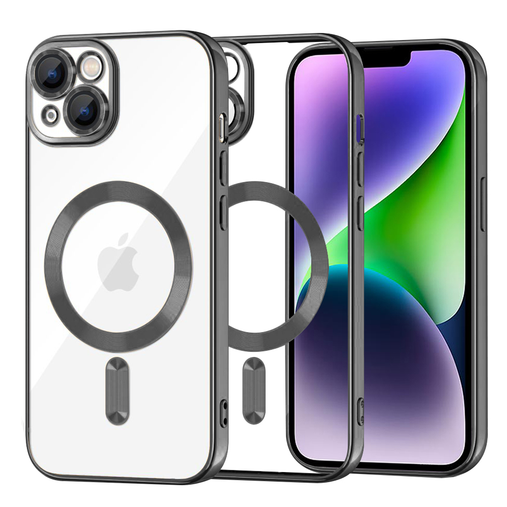 Калъф за iPhone 14 Plus - Techsuit Luxury Crystal MagSafe - Черен