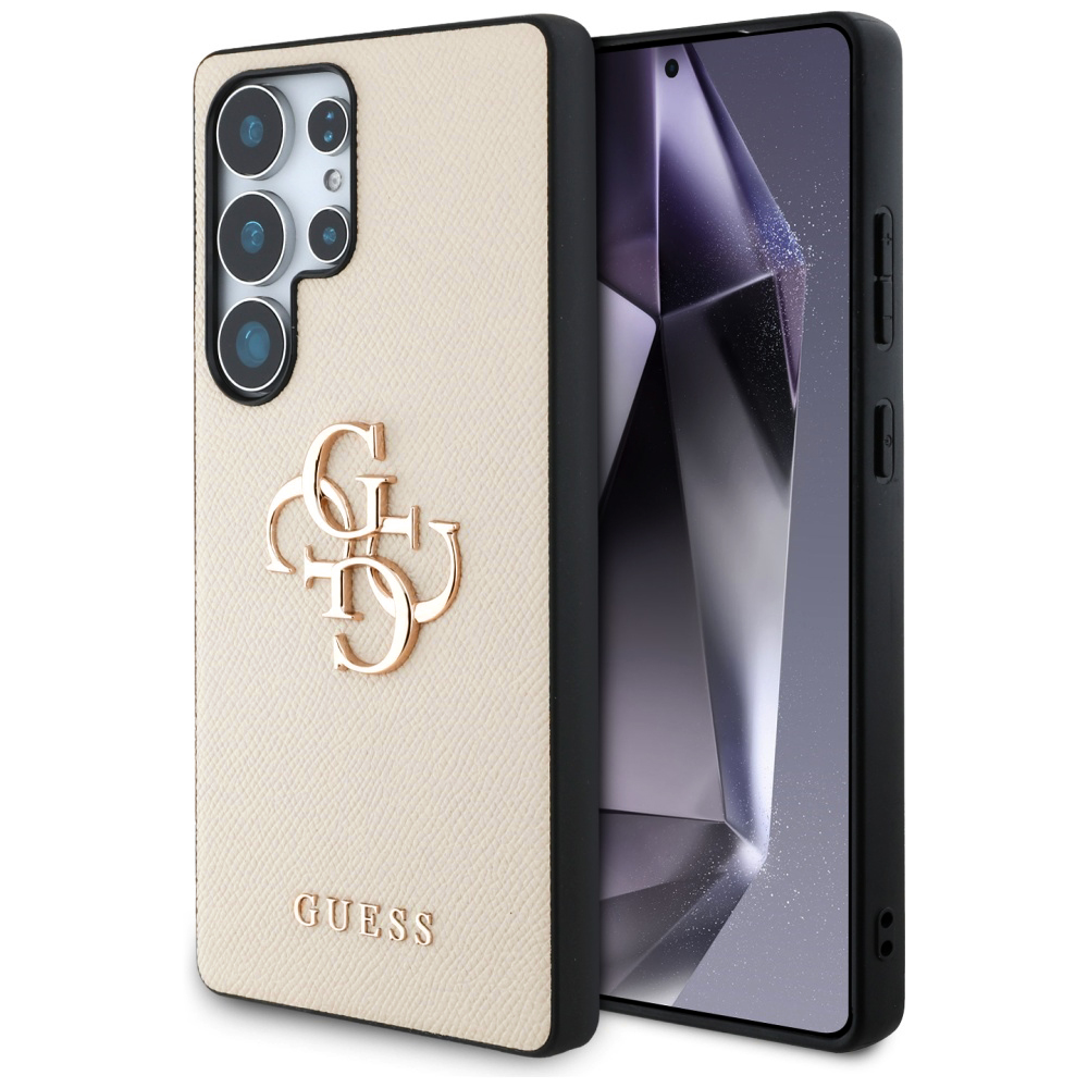 Калъф за Samsung Galaxy S25 Ultra - Guess Hardcase 4G Grained Big and Classic Logo (GUHCS25LPGT4MBE) - Бежов
