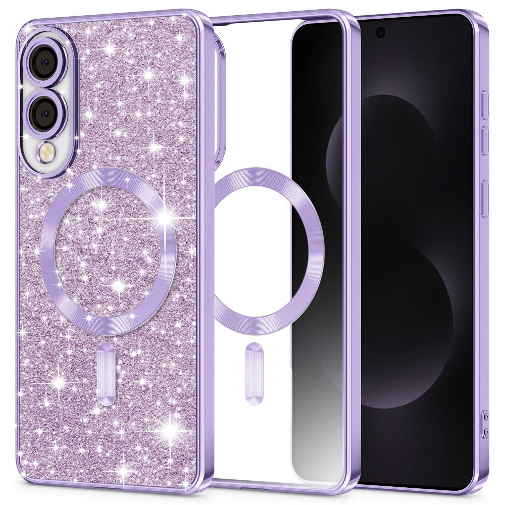 Калъф за Samsung Galaxy S25 Edge - Techsuit Luxury Glitter MagSafe - Светло лилав