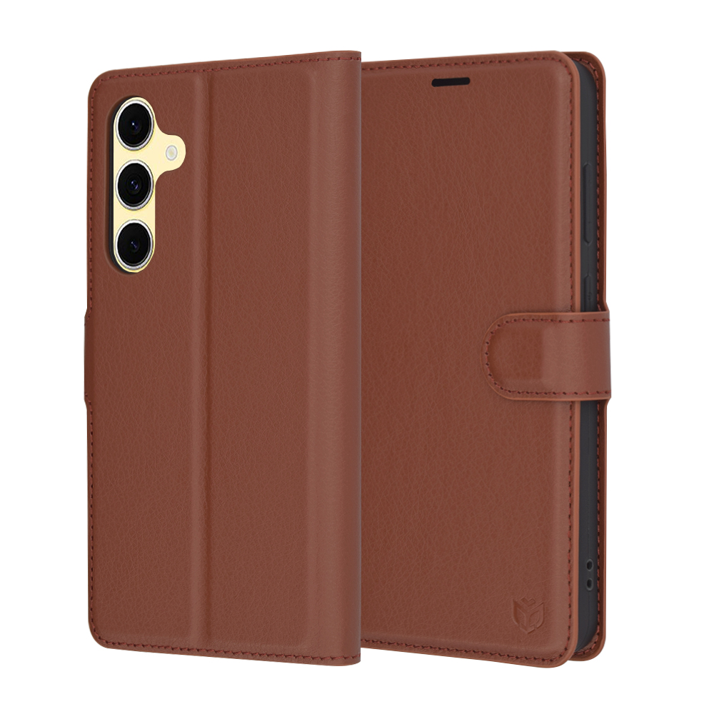 Калъф за Samsung Galaxy S24 FE - Techsuit Leather Folio - Кафяв