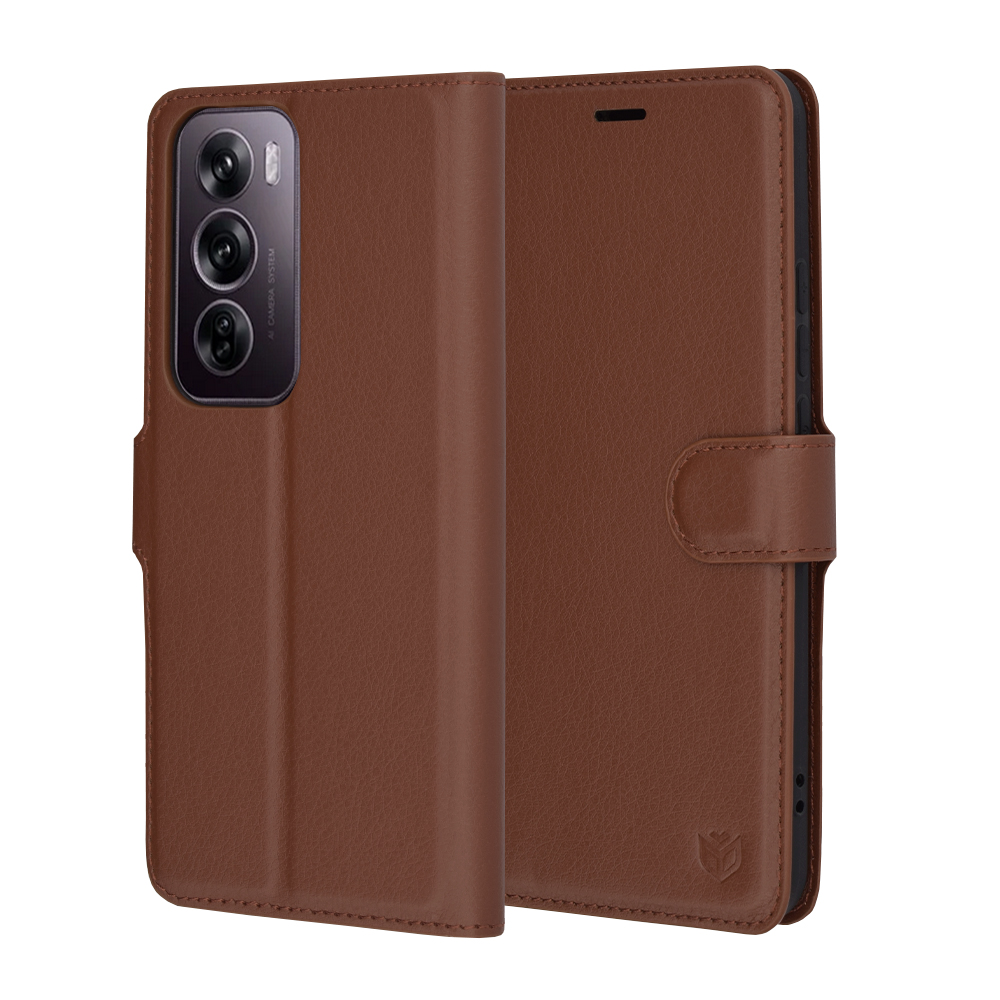 Калъф за Oppo Reno12 Pro - Techsuit Leather Folio - Кафяв