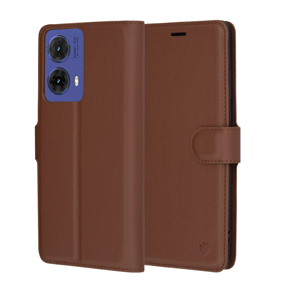 Калъф за Motorola Moto G85 - Techsuit Leather Folio - Кафяв