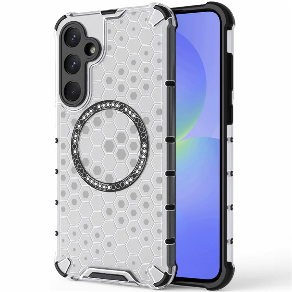 Прозрачен калъф за Samsung Galaxy A36 5G - Techsuit HoneyComb Shield MagSafe - Бял
