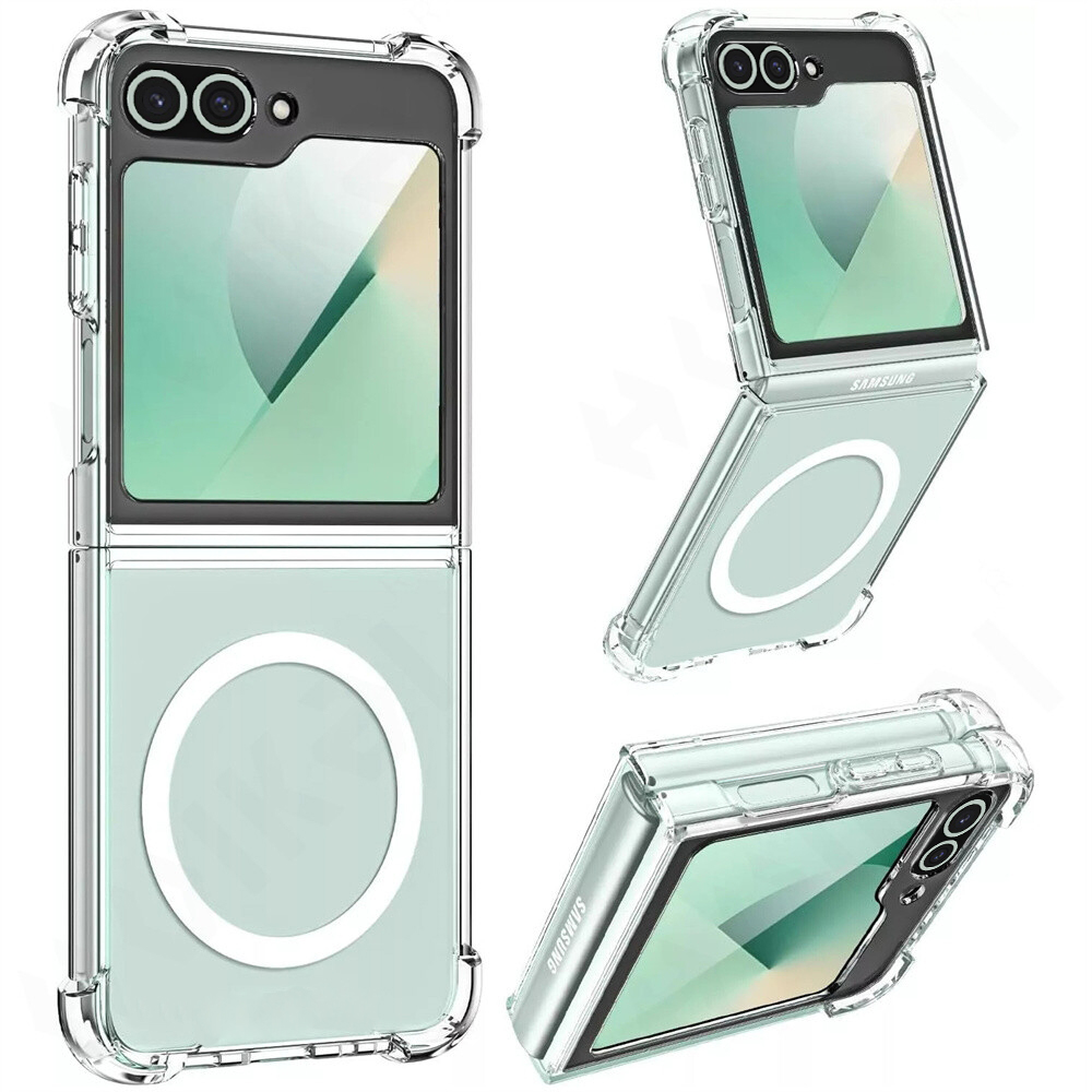Калъф за Samsung Galaxy Z Flip6 / Flip7 FE - Techsuit Shockproof Прозрачен Silicone MagSafe - Прозрачен
