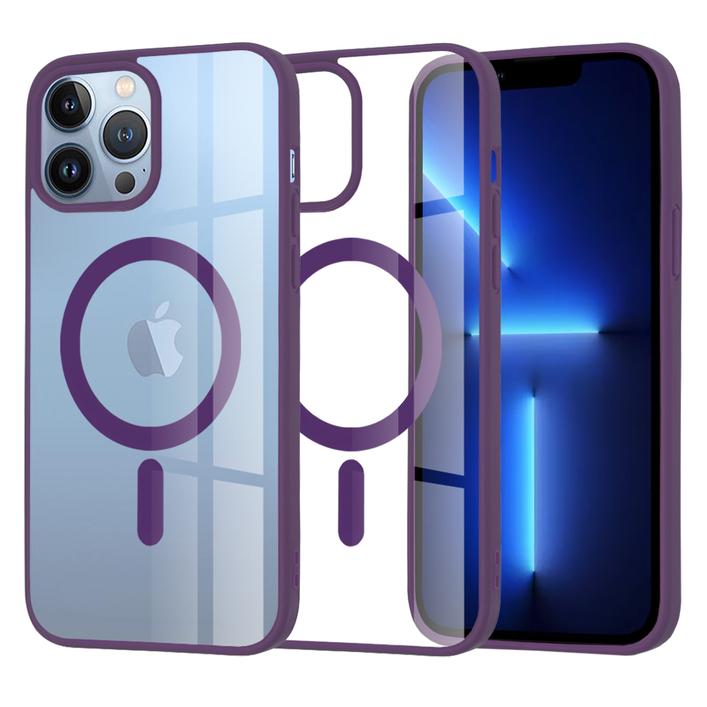 Калъф за iPhone 13 Pro Max - Techsuit MagSafe Pro - Лилав