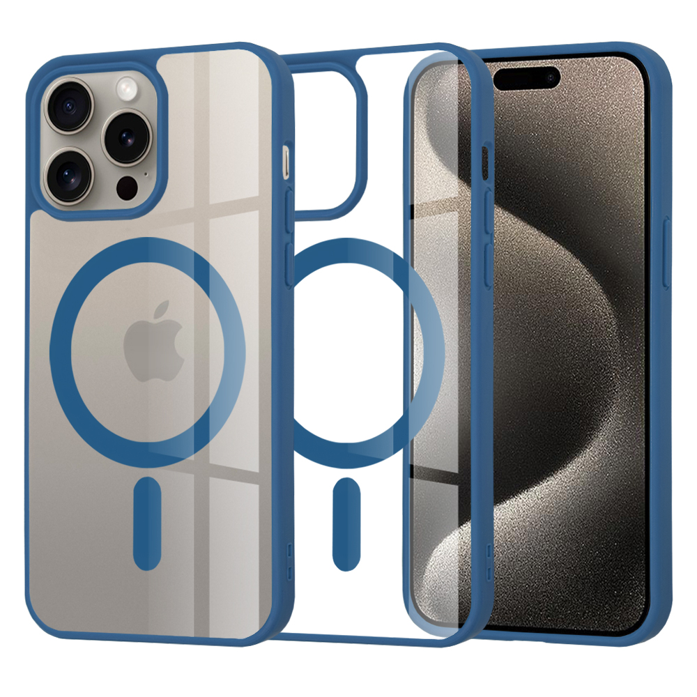 Калъф за iPhone 15 Pro Max - Techsuit MagSafe Pro - Син