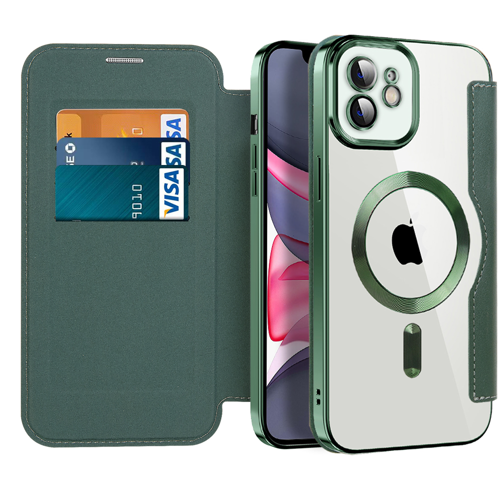Калъф за iPhone 11 - Techsuit SmartMag Book Case - Зелен