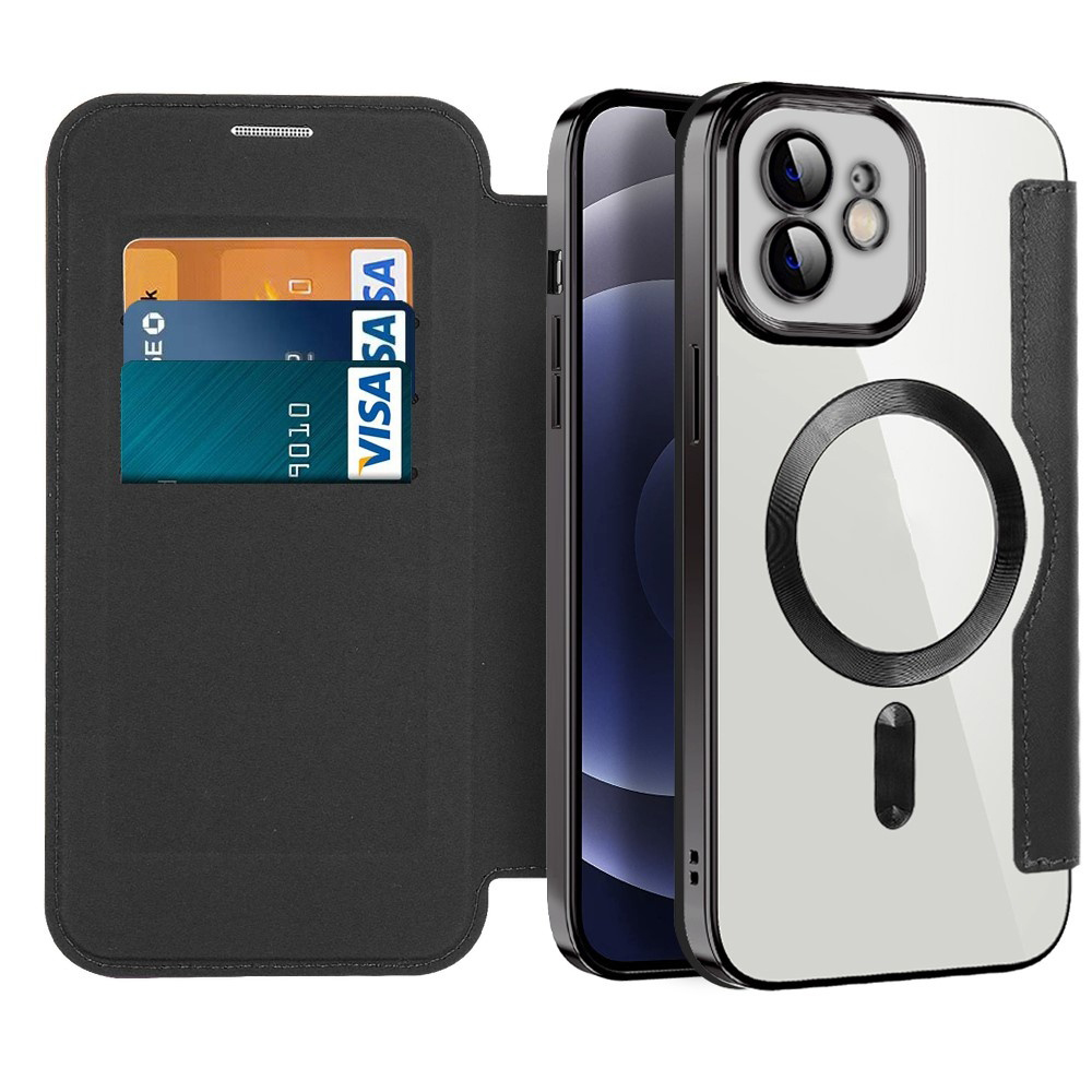 Калъф за iPhone 12 - Techsuit SmartMag Book Case - Черен