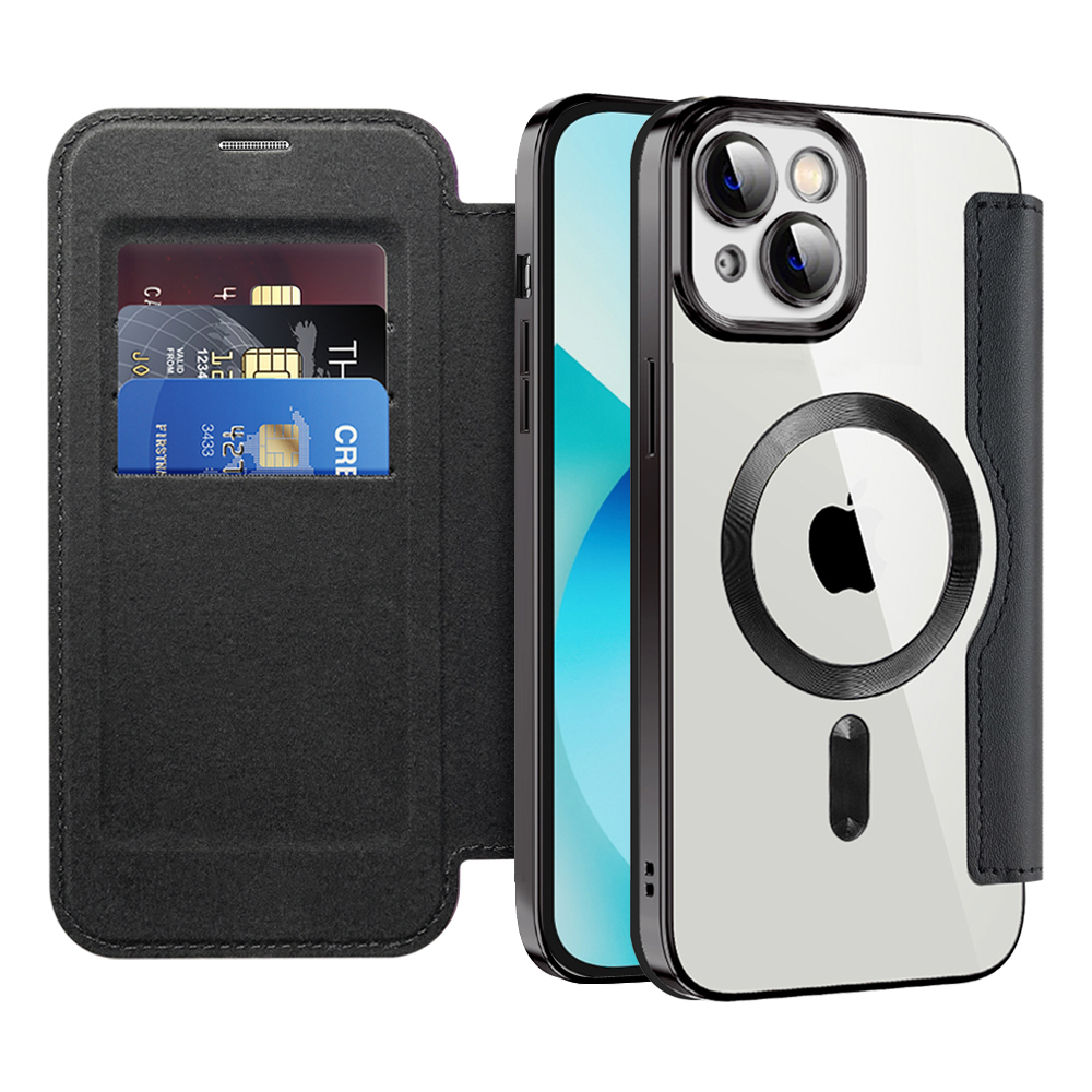 Калъф за iPhone 13 - Techsuit SmartMag Book Case - Черен