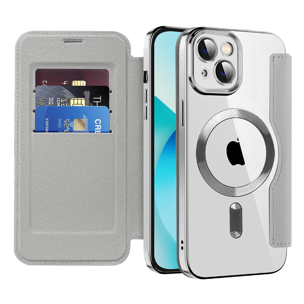 Калъф за iPhone 13 - Techsuit SmartMag Book Case - Сив