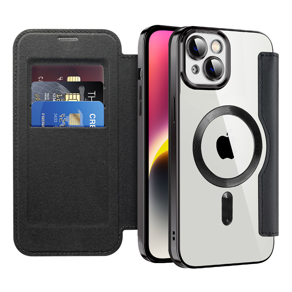 Калъф за iPhone 14 Plus - Techsuit SmartMag Book Case - Черен