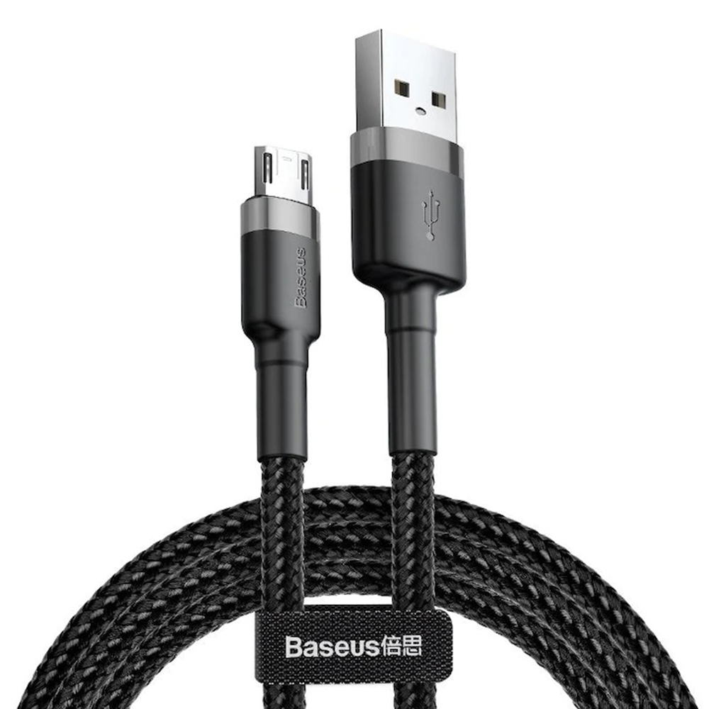 Кабел за данни USB-A към Micro-USB, 2A, 3m - Baseus Cafule (CAMKLF-HG1) - Черен