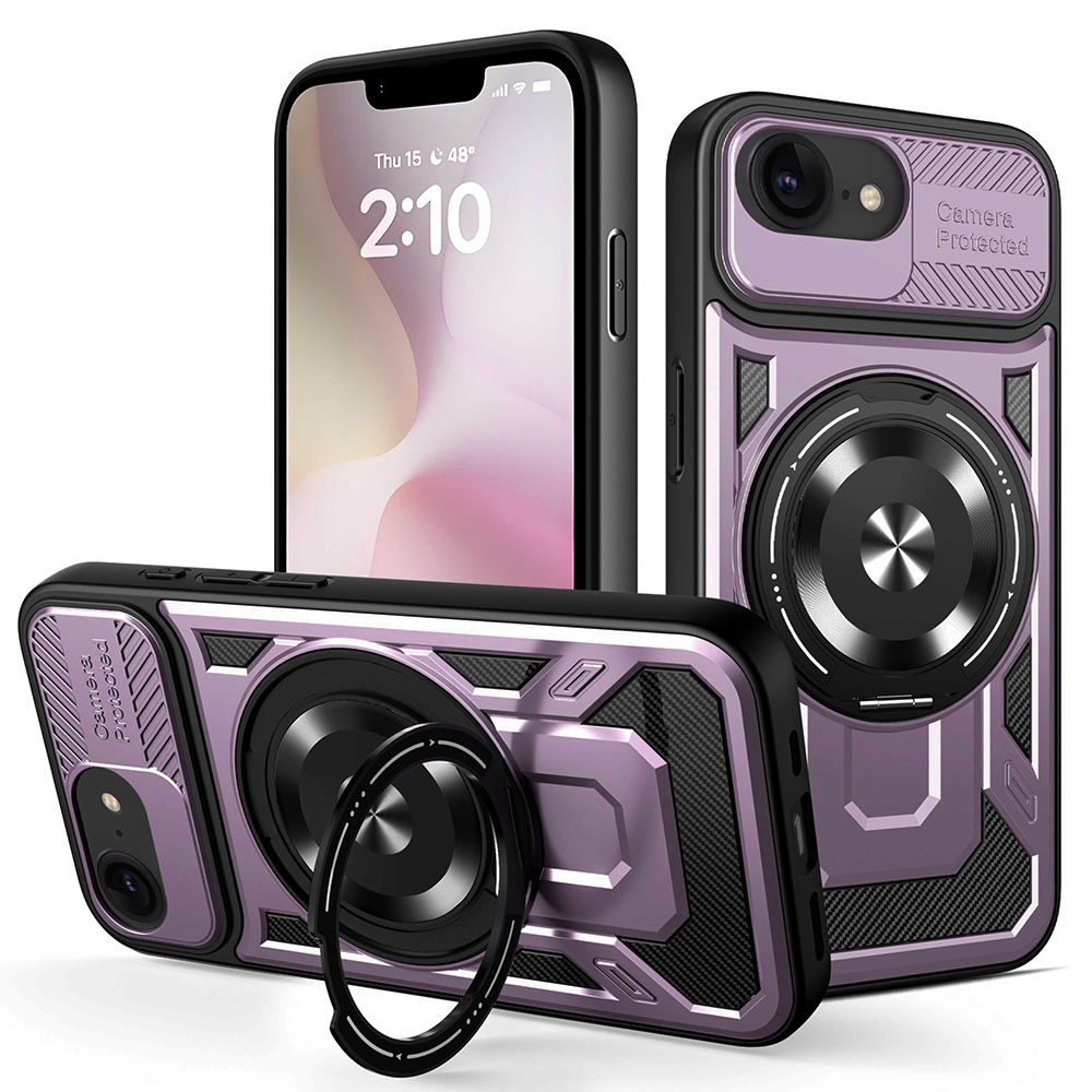 Калъф за iPhone 16e / iPhone 17e - Techsuit RuggedCam - Лилав