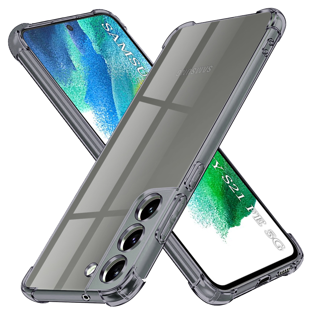 Калъф за Samsung Galaxy S21 FE 5G - Techsuit Shockproof Прозрачен Silicone - Smoke Черен