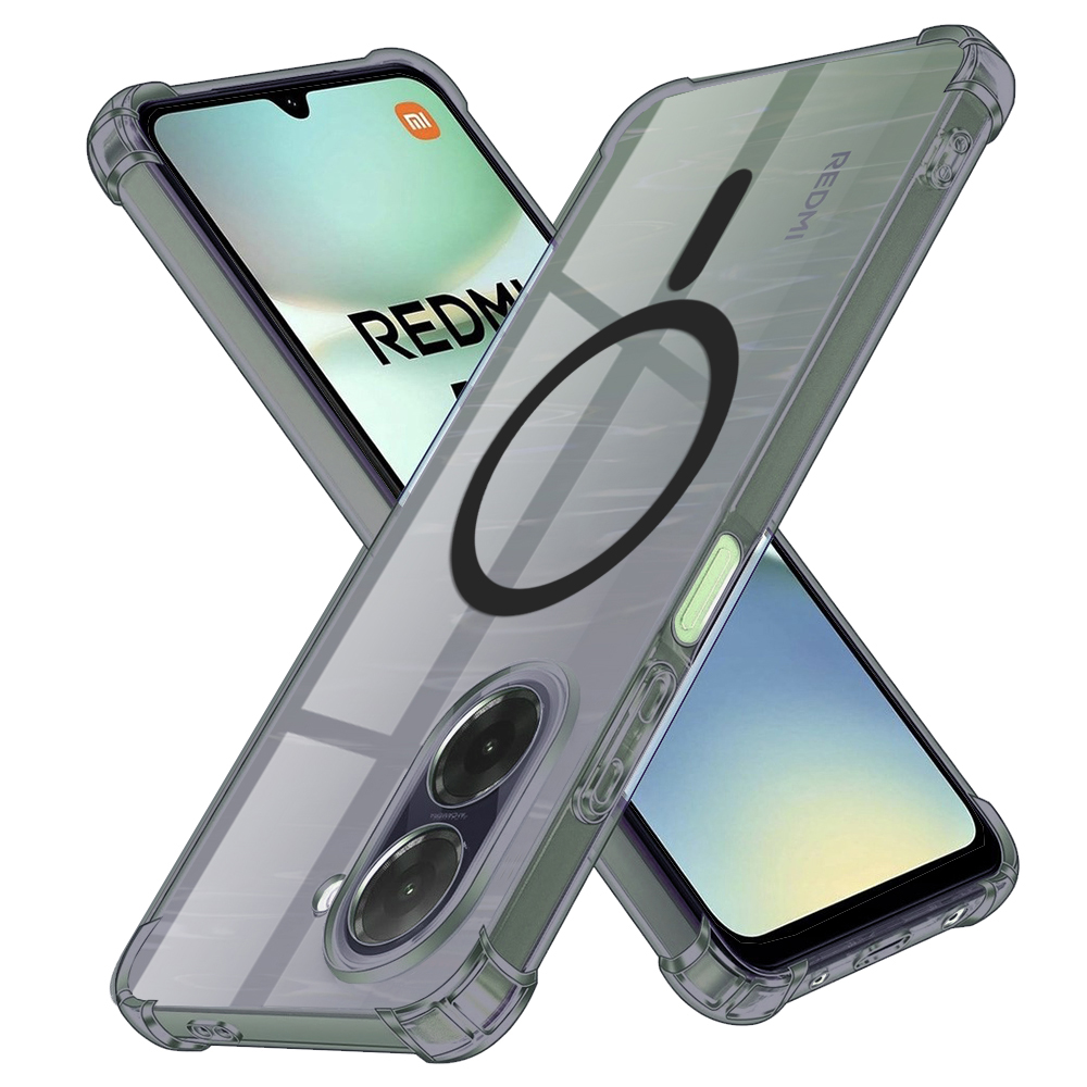 Калъф за Xiaomi Redmi A5 4G (стандартен) - Techsuit Shockproof Прозрачен Silicone MagSafe - Smoke Черен