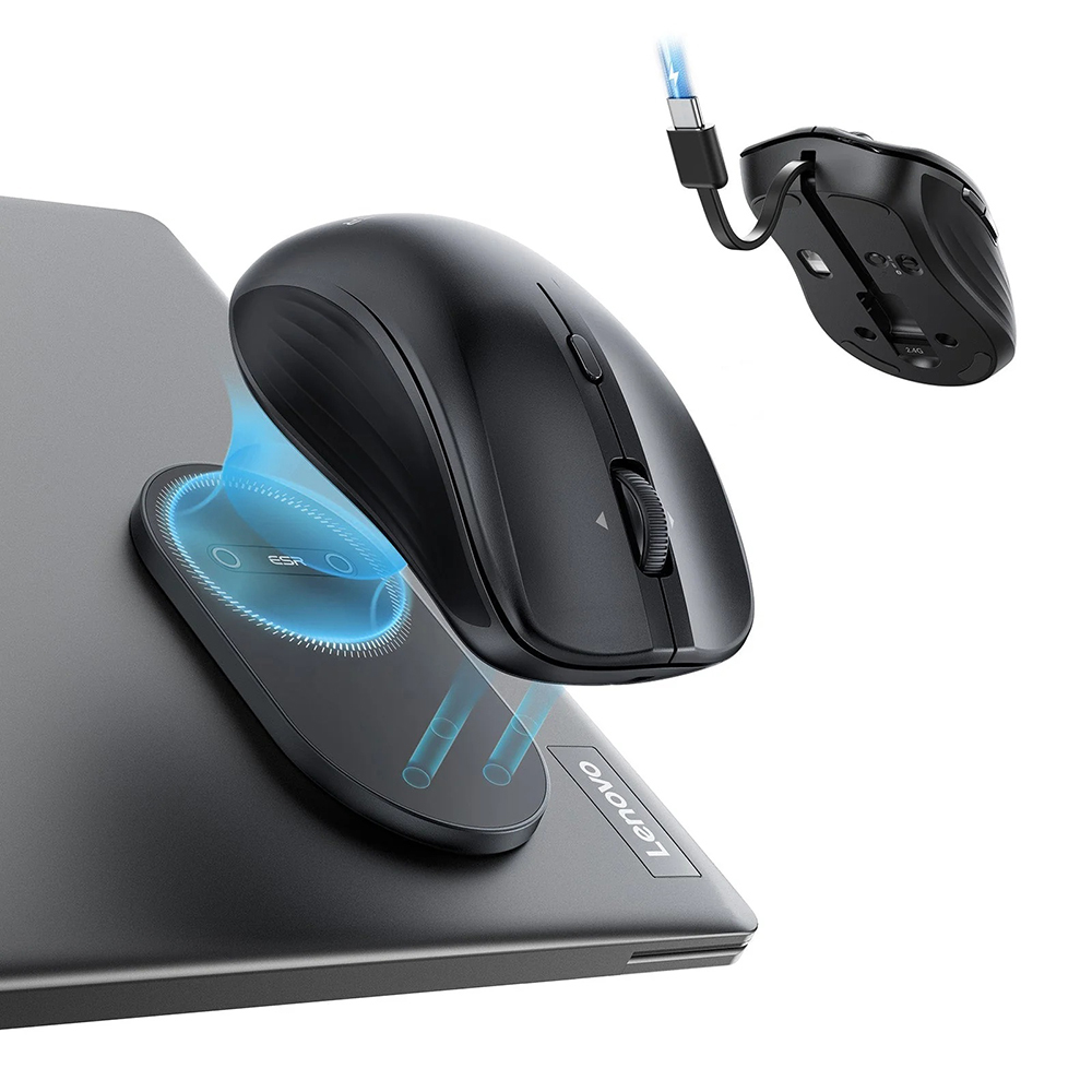 Безжична магнитна мишка, 2.4G Wireless, 800/1200/1600/2400/3200/3200/4800DPI, кабел Type-C - ESR MagMouse (6H0020101) - Черна