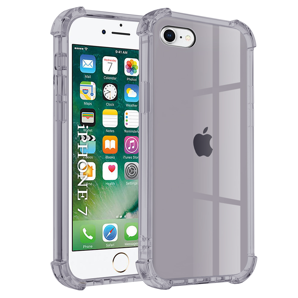 Калъф за iPhone 7 / iPhone 8 / iPhone SE 2, SE 2020 / iPhone SE 3, SE 2022 - Techsuit Shockproof Прозрачен Прозрачен Silicone - Smoke Черен