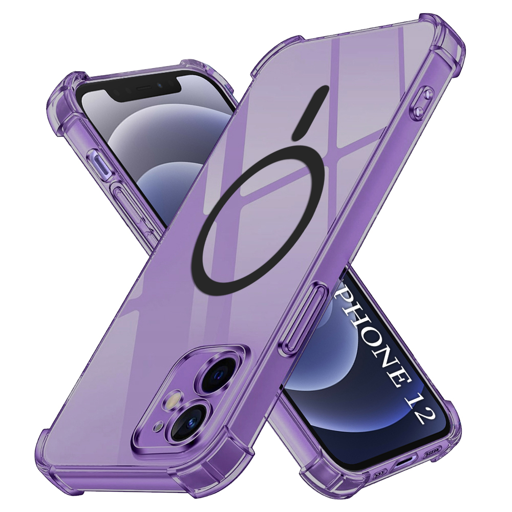 Калъф за iPhone 12 - Techsuit Shockproof Прозрачен Silicone MagSafe - Smoke Черен