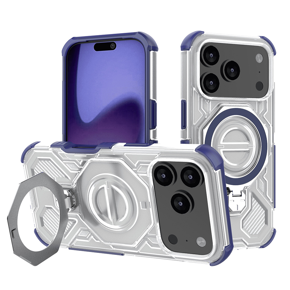 Калъф за iPhone 17 Pro - Techsuit Carbon Shield PRO - син прозрачен