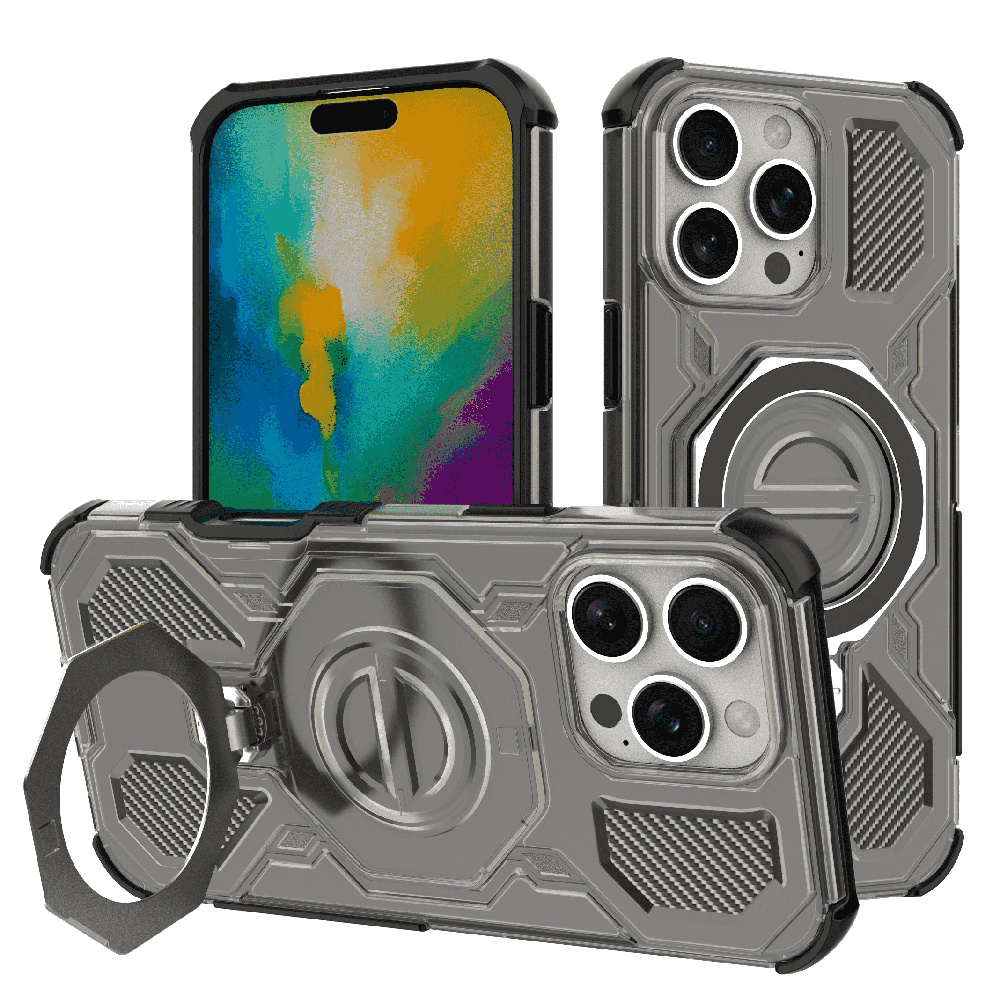 Калъф за iPhone 16 Pro Max - Techsuit Carbon Shield PRO - Smoke Черен