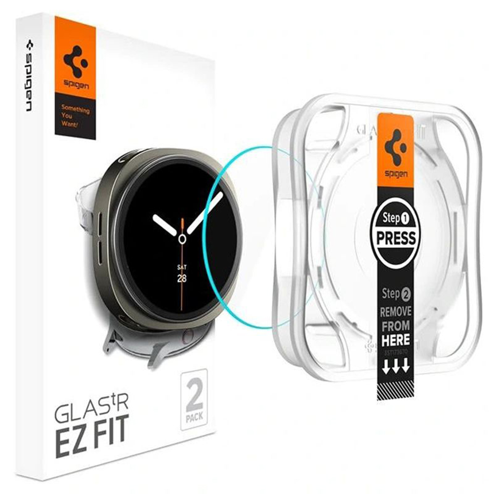 Скрийн протектор за Samsung Galaxy Watch8 40mm (2-Pack) - Spigen Glas.TR EZ FIT (AGL09874) - Прозрачен