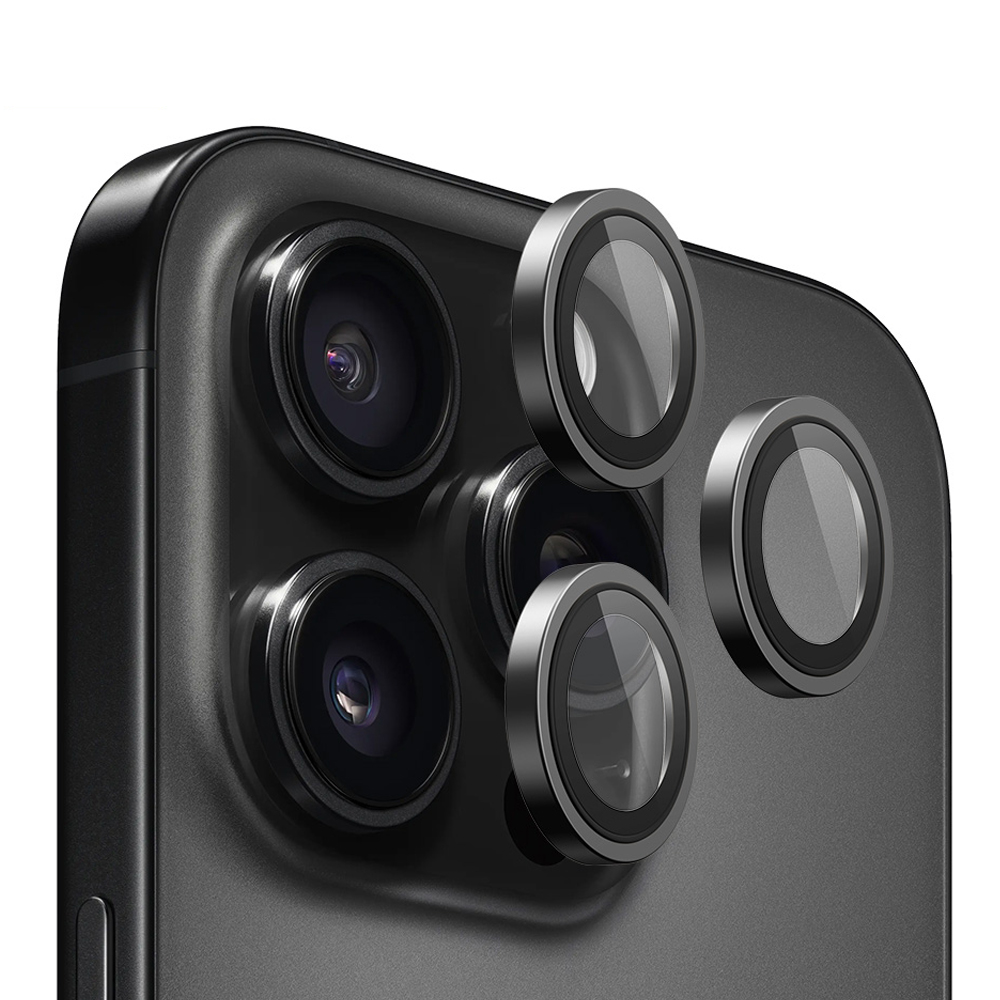Калъф за iPhone 13 Pro / iPhone 13 Pro Max - Blueo оригинален протектор за обектив с метална рамка - Черен
