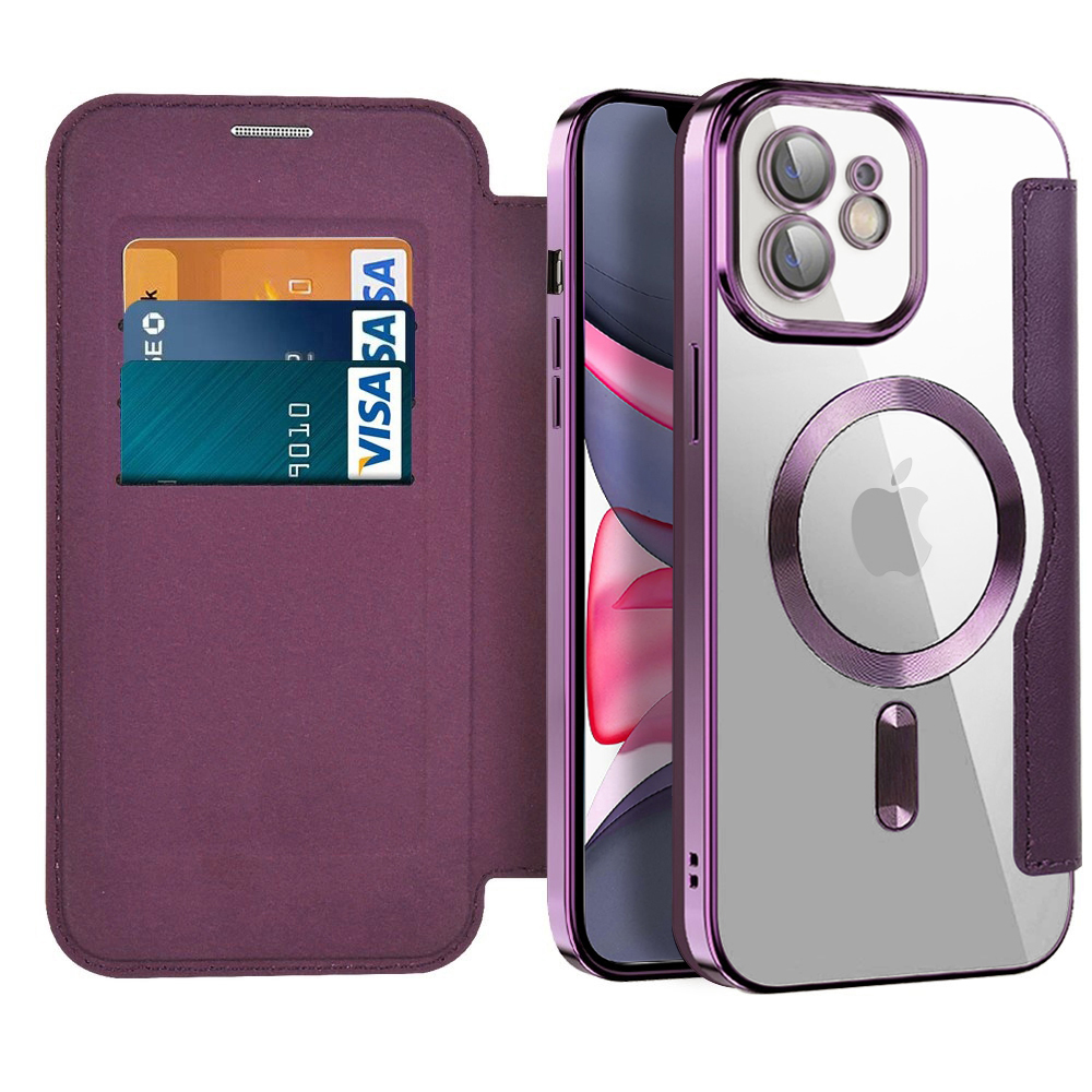 Калъф за iPhone 11 - Techsuit SmartMag Book Case - Лилав
