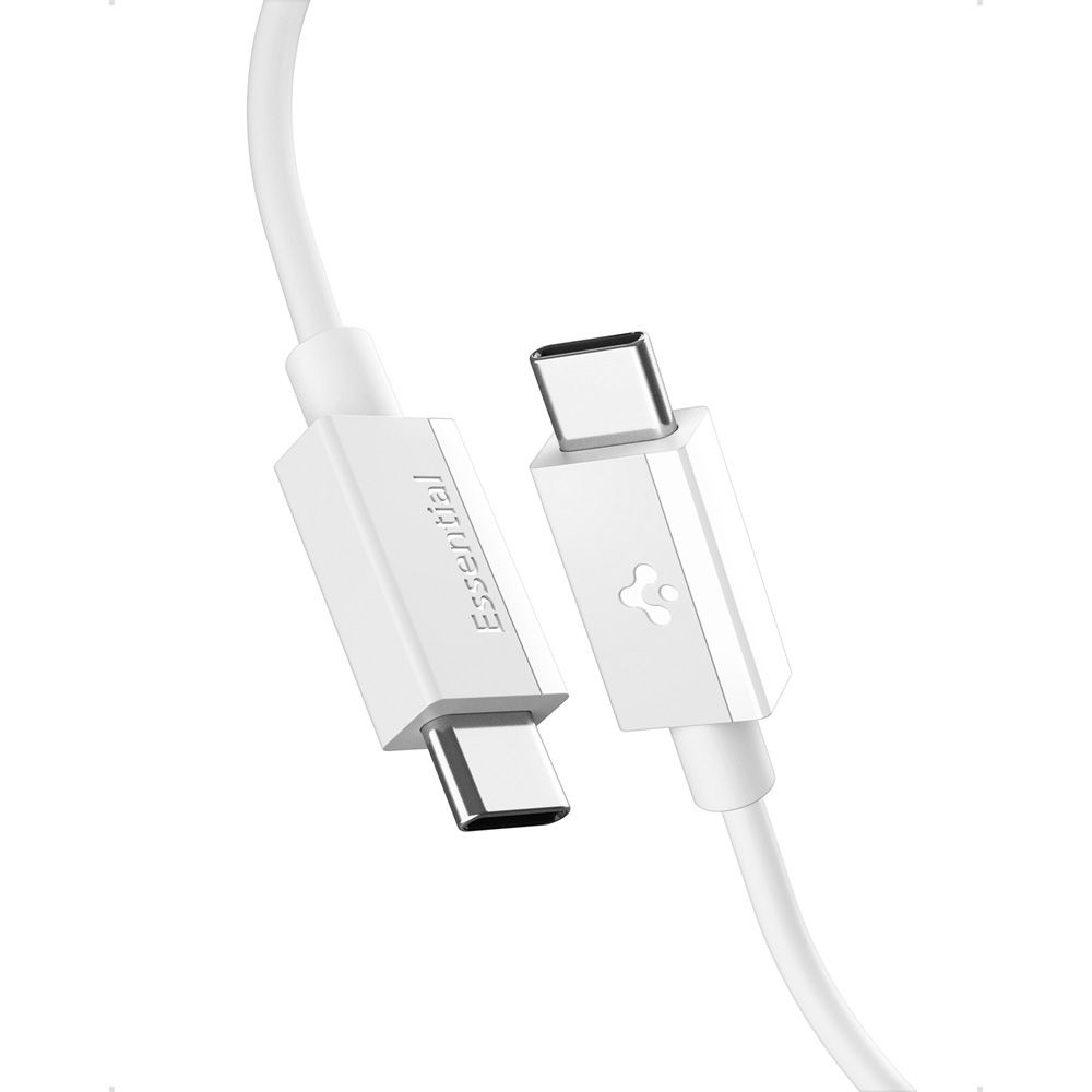 Захранващ кабел Type-C, 60W, 480Mbps, 1m - Spigen Essential EB6010CC (ACA08717) - Бял
