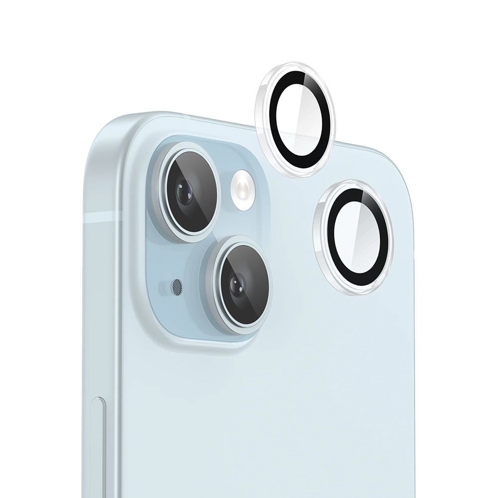 Калъф за iPhone 15 / iPhone 15 Plus - Blueo Original Metal Frame Lens Protector - Прозрачен