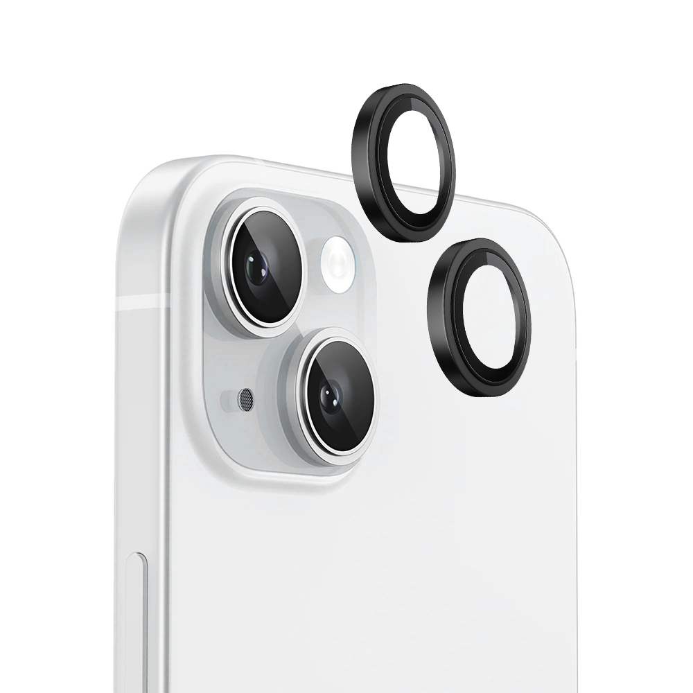 Калъф за iPhone 15 / iPhone 15 Plus - Blueo Original Metal Frame Lens Protector - Черен