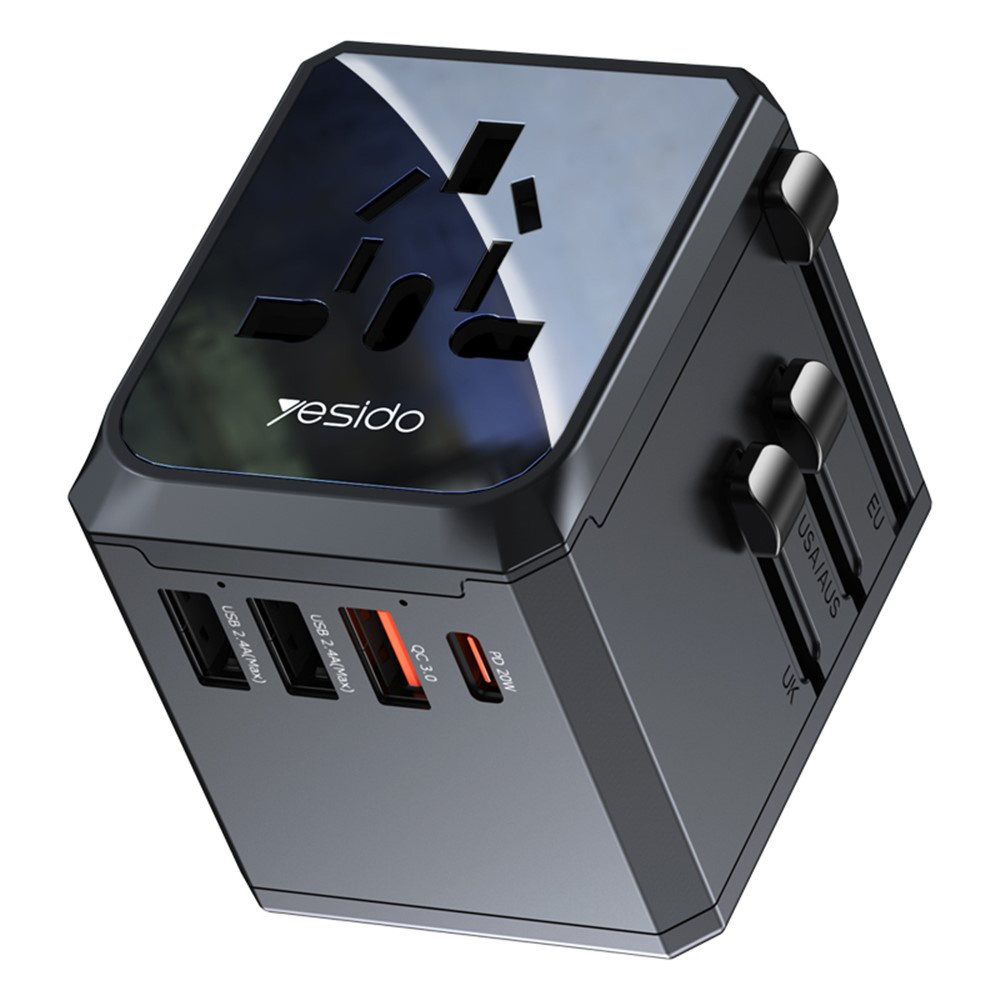 Адаптер за Type-C, 3x USB-A - Yesido (MC24) - Черен