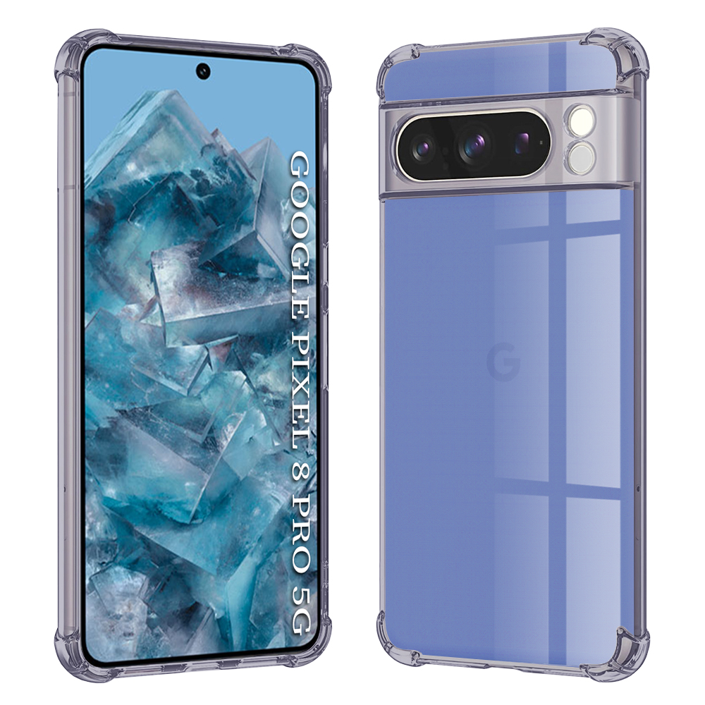 Калъф за Google Pixel 8 Pro - Techsuit Shockproof Прозрачен Silicone - Smoke Черен