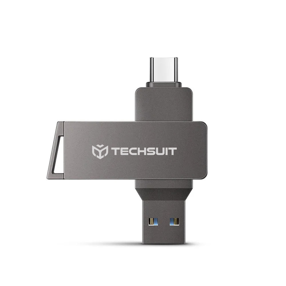 Memory Stick USB 3.0, Type-C 64GB - Techsuit THSM20 (THSM20064) - Сив