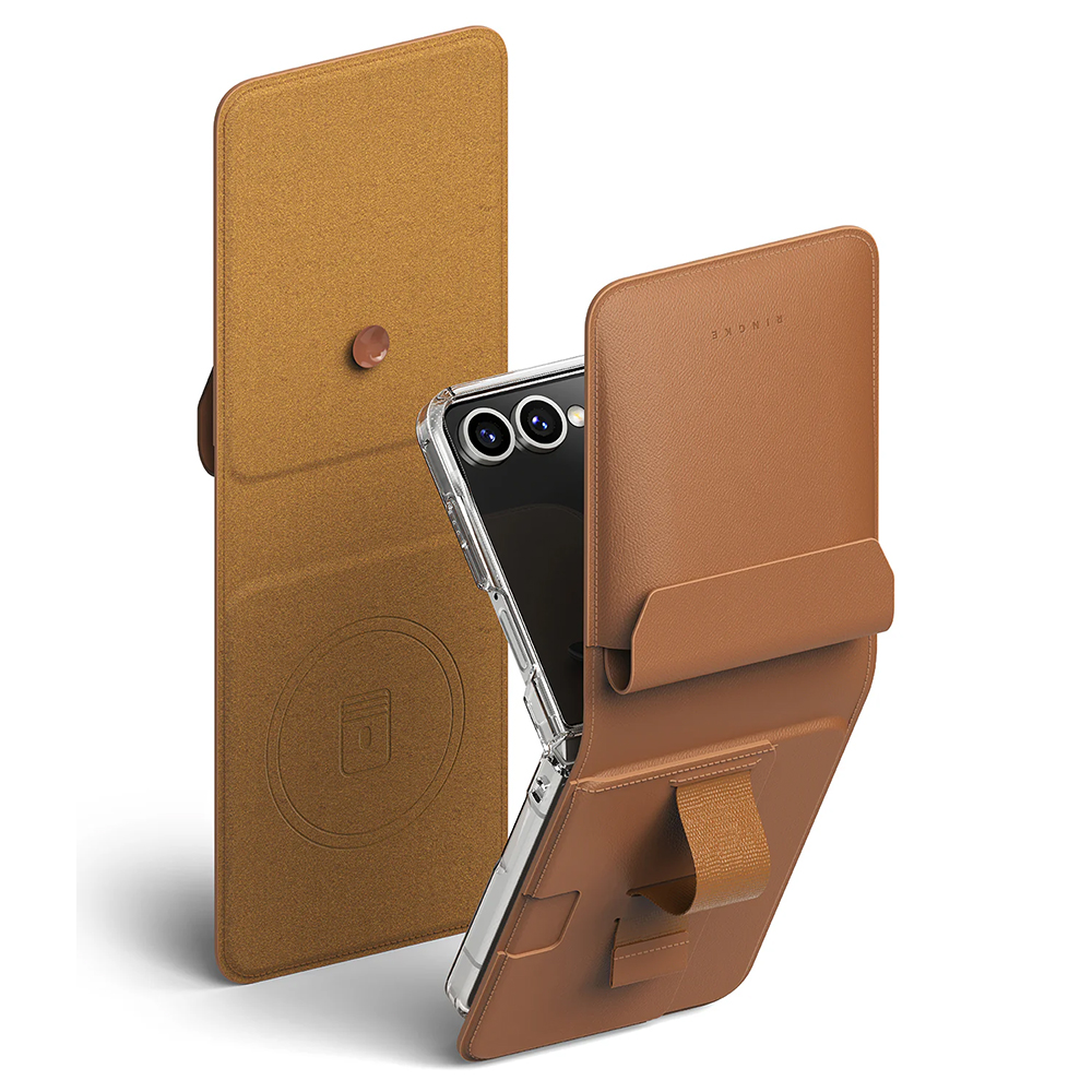 Чанта за Samsung Galaxy Z Flip7 - Ringke Folio Grip Magnetic Wallet - кафява