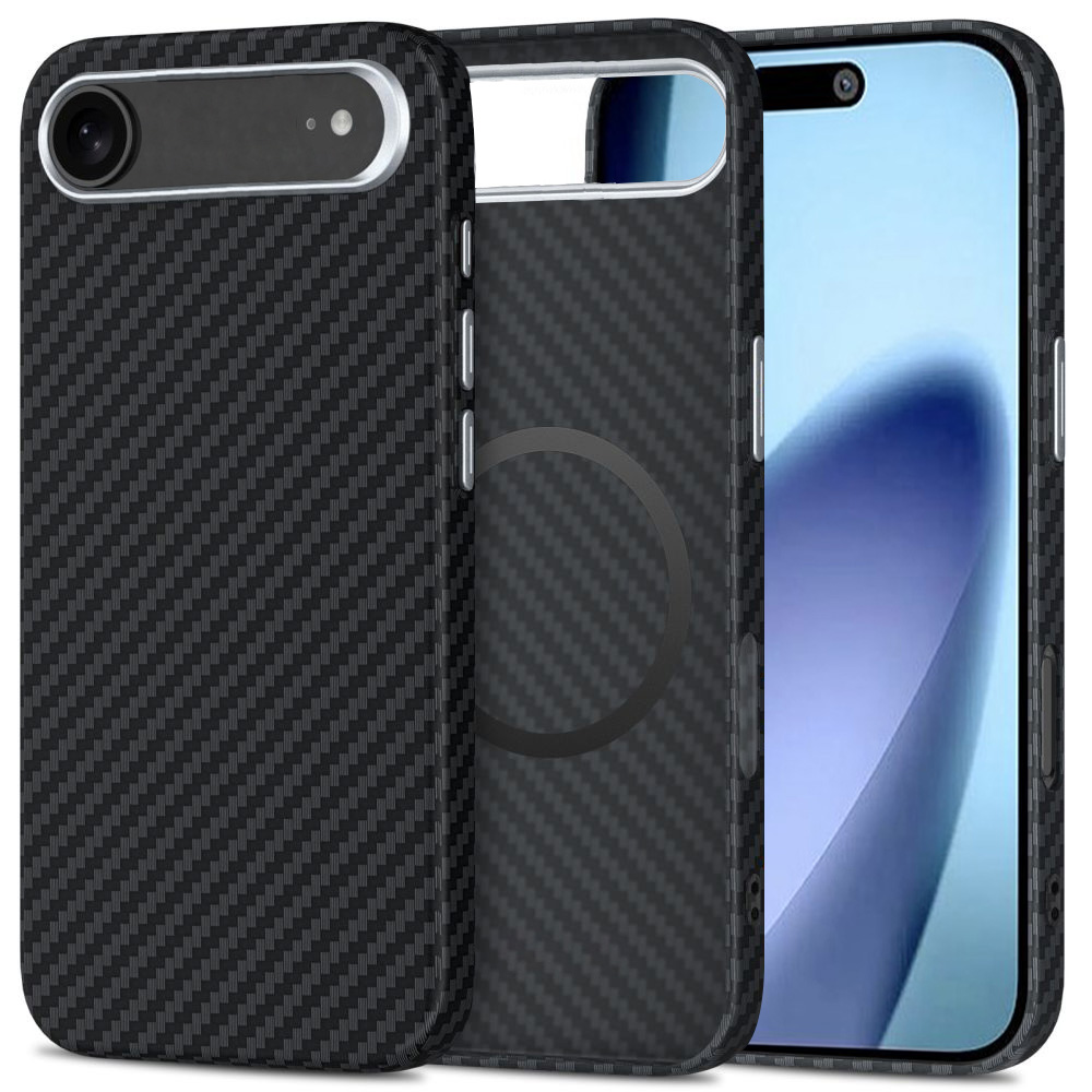 Калъф за iPhone 17 Air - Techsuit CarbonHalo MagSafe - Черен