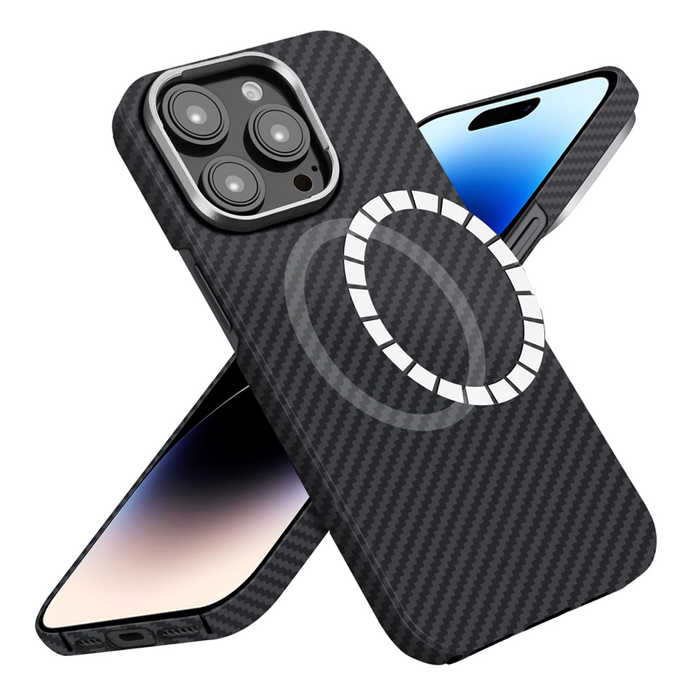 Калъф за iPhone 14 Pro - Techsuit Aramid Fiber MagSafe - Черен