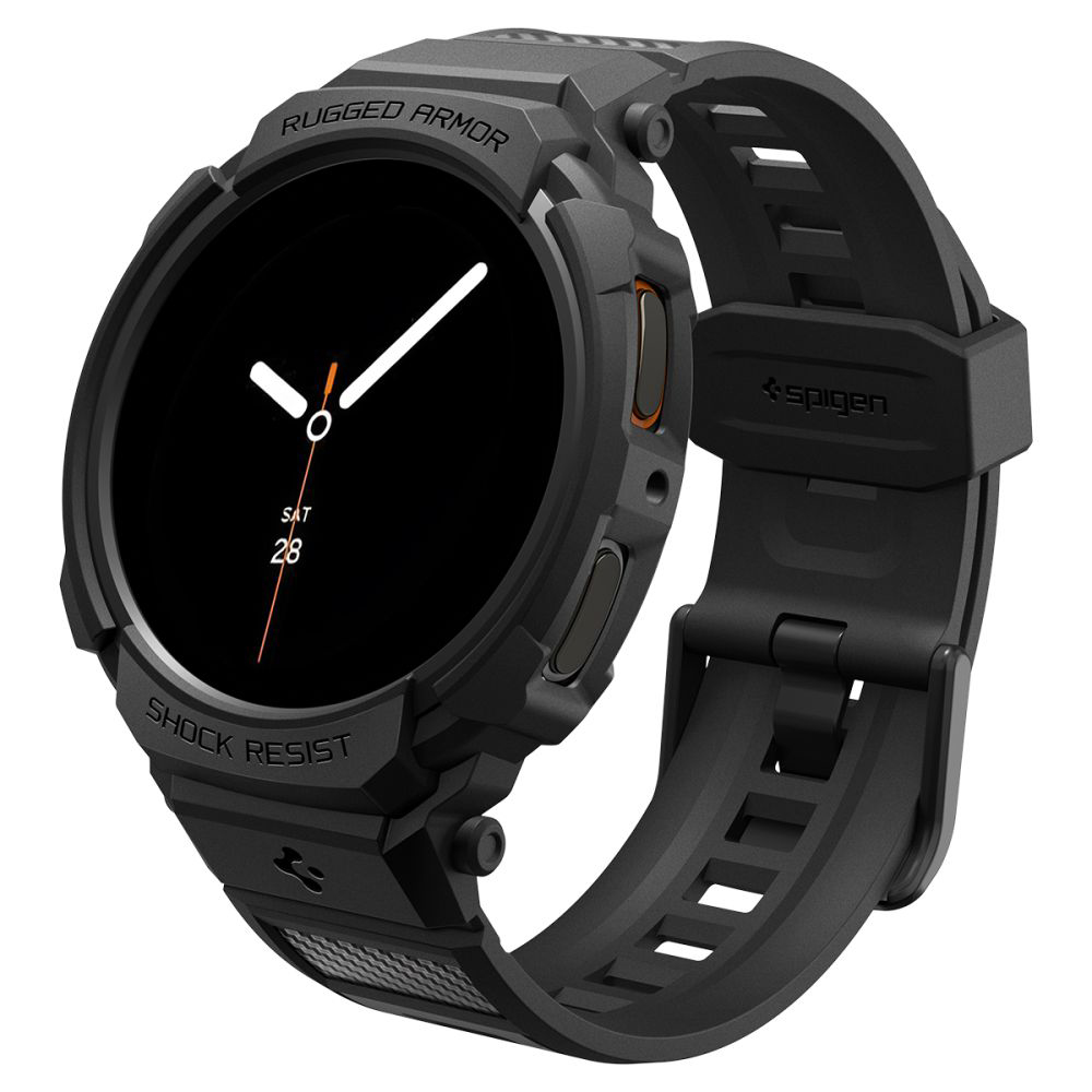 Калъф за Samsung Galaxy Watch8 40 мм + каишка - Spigen Rugged Armor Pro (ACS10005) - черен мат