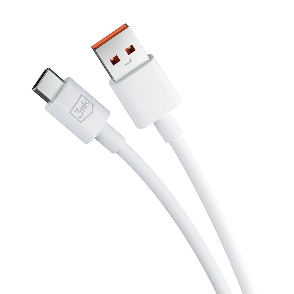 Кабел за зареждане, USB-A към USB-C, 60W, 5A, 1.2m - 3mk Hyper - Бял