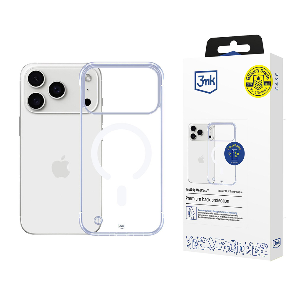 Калъф за iPhone 17 Pro Max - 3mk Just20g Just20g MagCase - Прозрачен