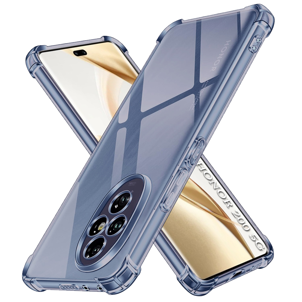 Калъф за Honor 200 - Techsuit Shockproof Прозрачен Silicone - Smoke Черен
