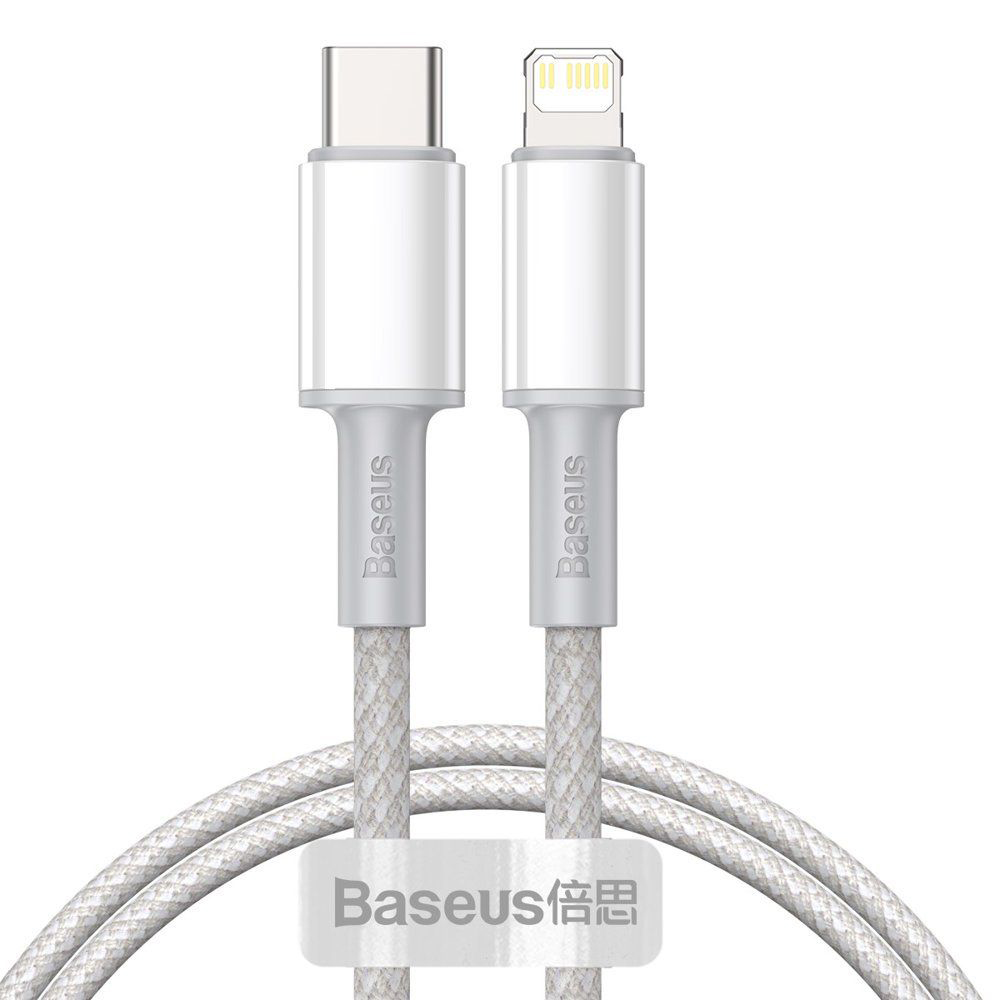 Кабел Type-C към Lightning, 20W, бързо зареждане, 1m - Baseus (CATLGD-02) - Бял