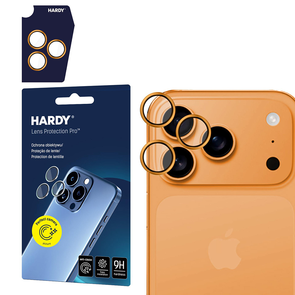 Калъф за iPhone 17 Pro / iPhone 17 Pro Max - 3mk Hardy Lens Protection Pro - Оранжев