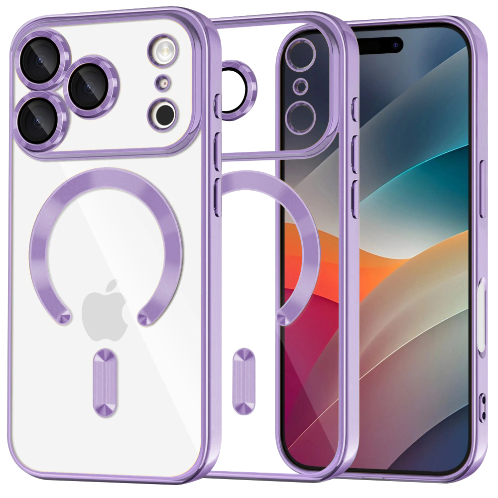 Калъф за iPhone 17 Pro Max - Techsuit Luxury Crystal MagSafe - Светло лилав