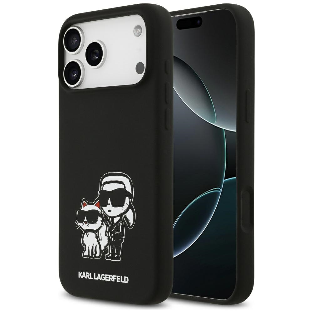 Калъф за iPhone 17 Pro Max - Karl Lagerfeld Silicone Sketch & Logo (KLHMP17XSKCGRGOK) - Karl&Choupette