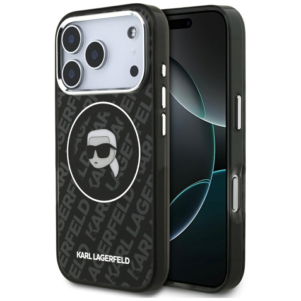 Калъф за iPhone 17 Pro Max - Karl Lagerfeld IML MagSafe (KLHMP17XHMMKBKHOK) - Черен Karl`s Head