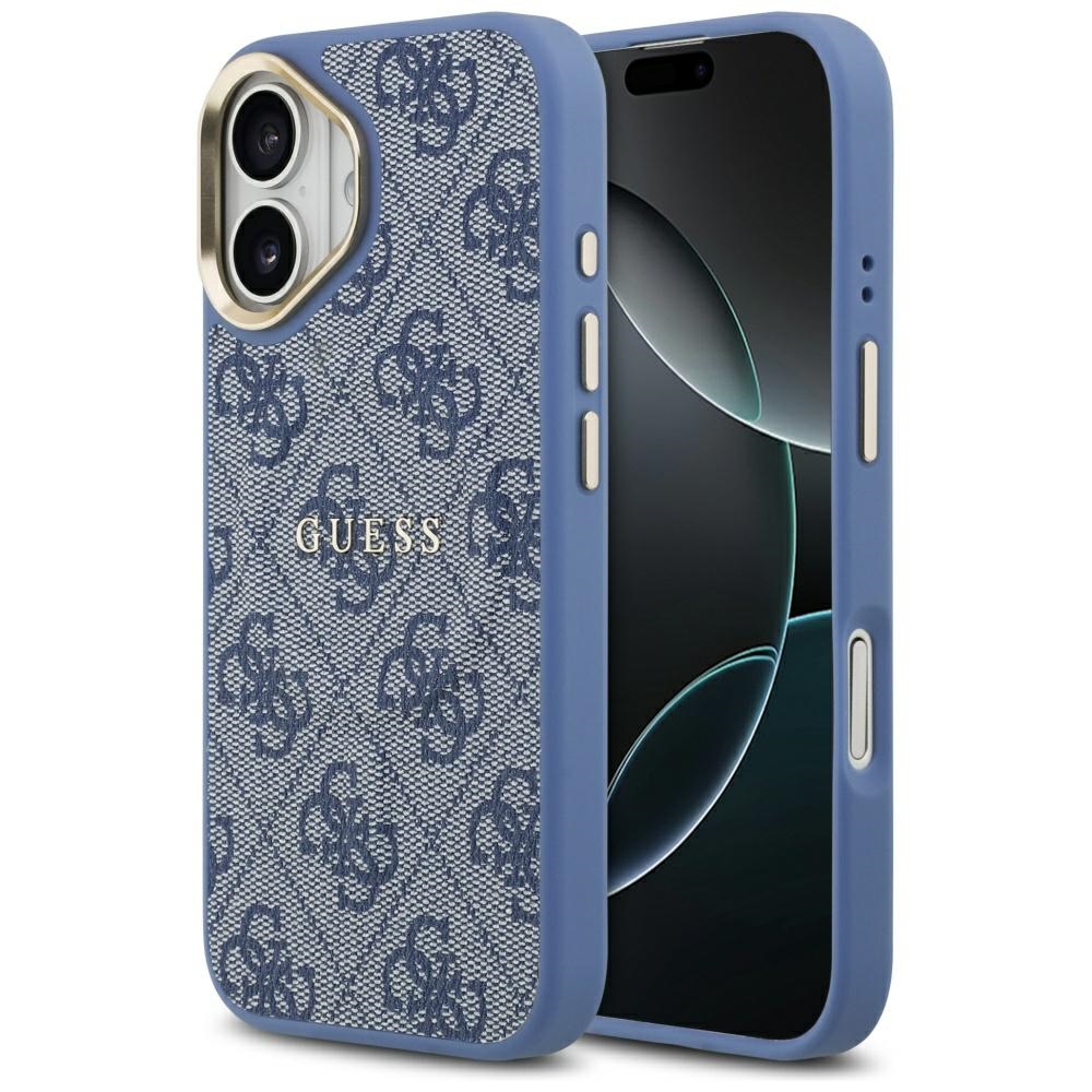 Калъф за iPhone 17 - Guess Hardcase 4G Classic MagSafe (GUHMP17SP4MSEGCB) - Син