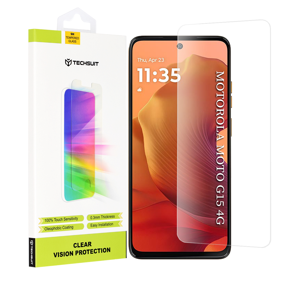 Капак за Motorola Moto Moto G15 / G15 Power / G17 / G17 Power - Techsuit Прозрачен Vision Glass - Прозрачен